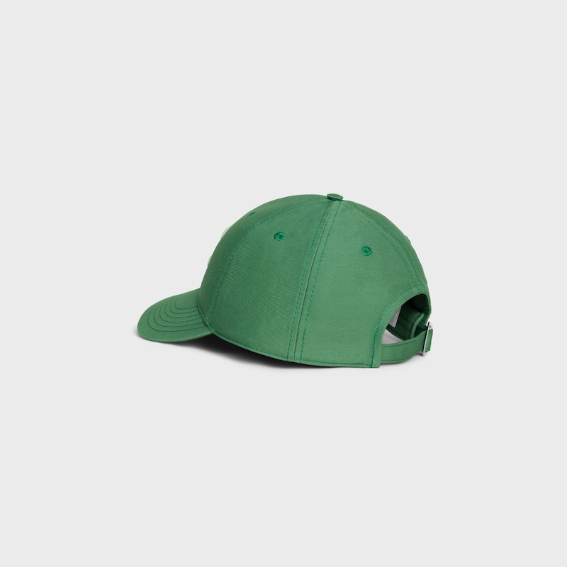 CAPPELLINO DA BASEBALL TRIOMPHE IN GABARDINE DI COTONE WASHED - CLOROFILLA -  - 1 | CELINE
