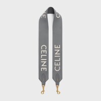 Long Strap in Wool with Celine jacquard - GREY / WHITE - BAG CHARMS - 1 | CELINE