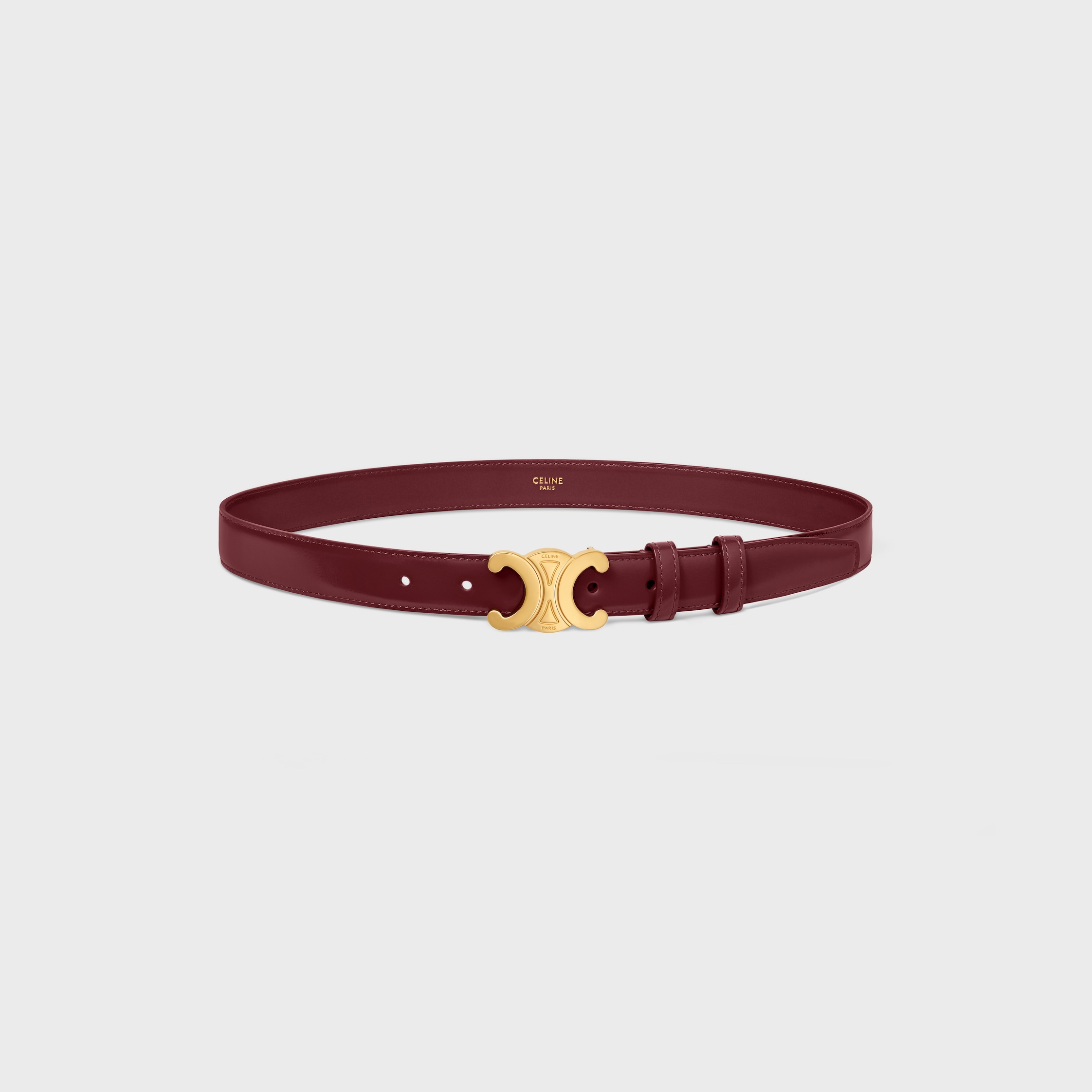 【CELINE】TRIOMPHE BELT●45AK93A0138NO MEDIUM TRIOMPHE BELT IN TAURILLON LEATHER - BLACK | CELINE