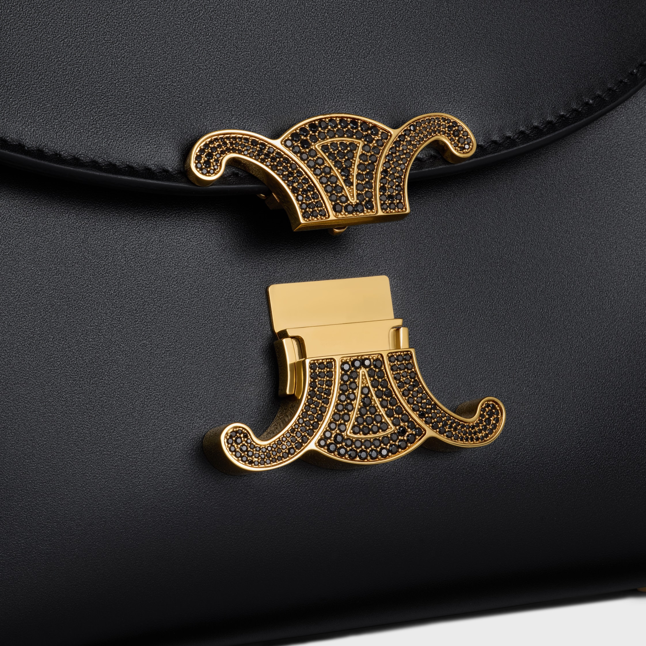 TEEN NINO BAG IN SMOOTH SATINATED CALFSKIN WITH STRASS CLOSURE