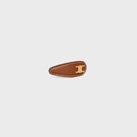 Celine Snap Hair Clip in Calfskin, Brass with Gold Finish and Steel - TAN / GOLD - GIFT FINDER - 2 | CELINE