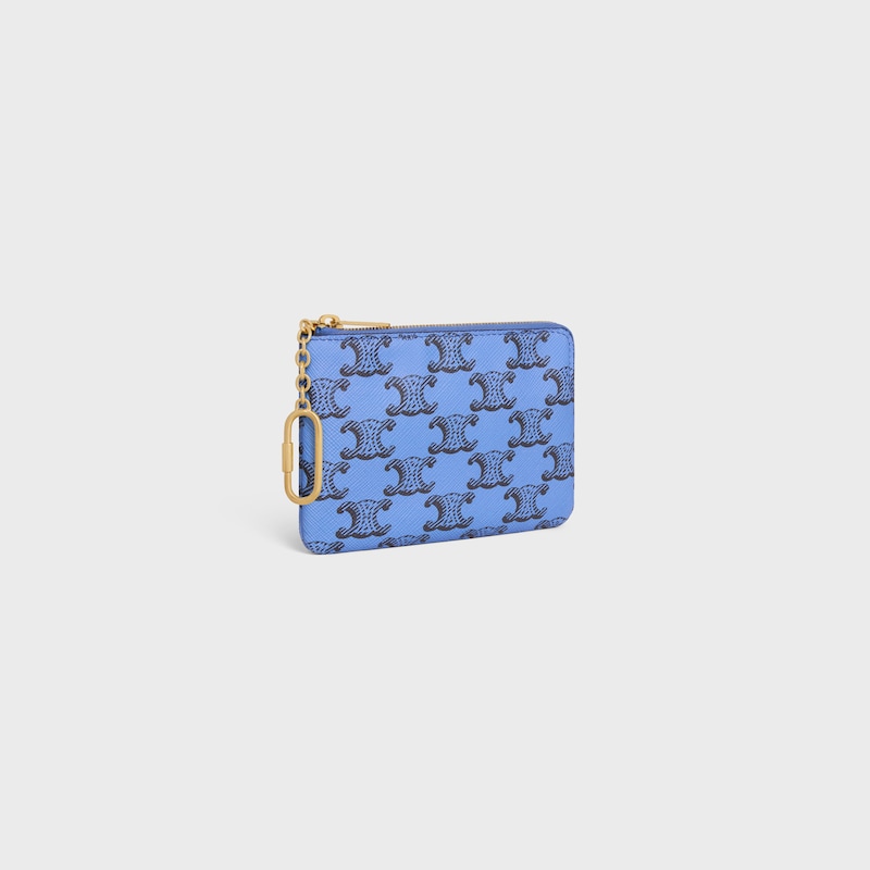 Coin Purse  IN TRIOMPHE CANVAS - BLUE / BLACK - COIN AND CARD HOLDERS - 1 | CELINE