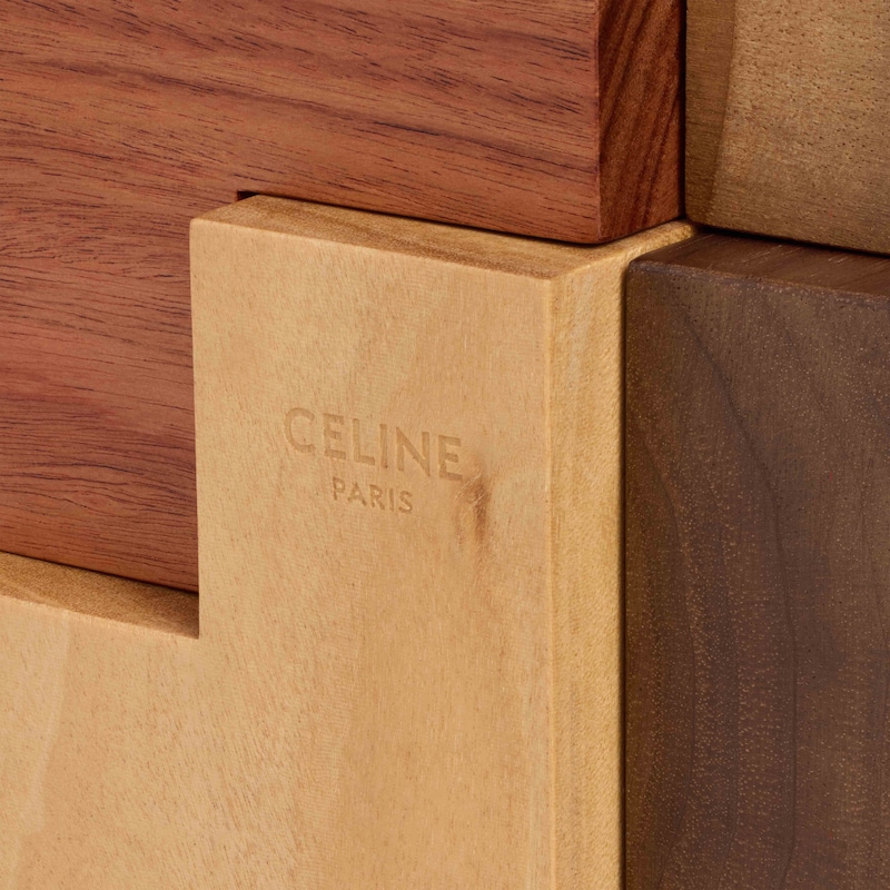 Puzzle cube in wood and natural calfskin case - TAN - HOME - 1 | CELINE