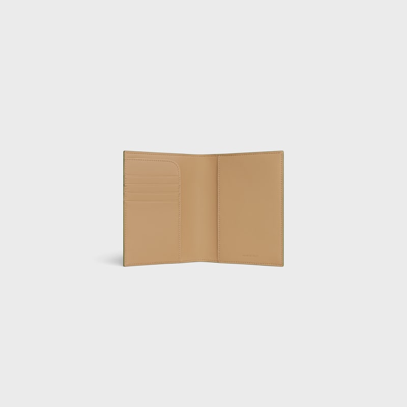 PASSPORT COVER IN SMOOTH CALFSKIN - LIGHT KHAKI / SANDCASTLE - TRAVEL - 1 | CELINE