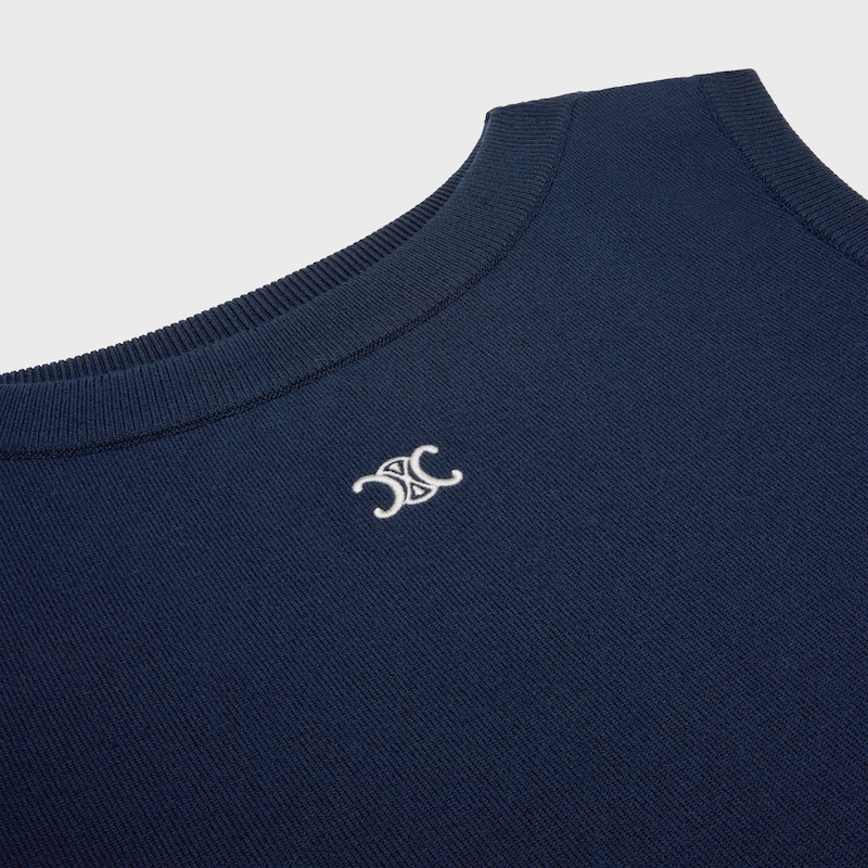 精細羊毛迷你連身裙 - 深藍色 -  - 1 | CELINE