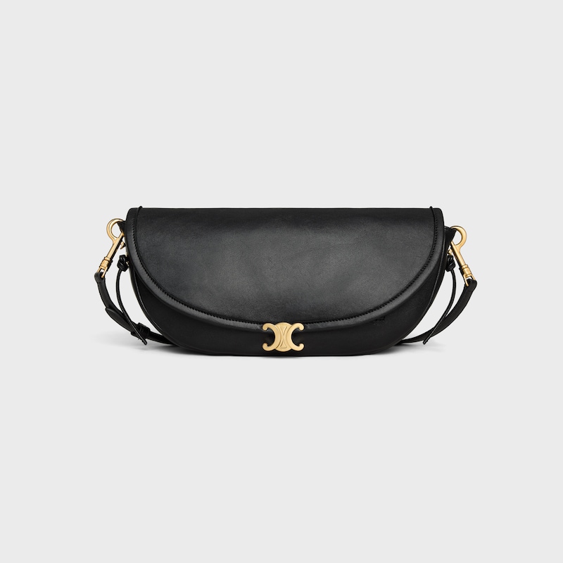 LITTLE HALFMOON SOFT TRIOMPHE IN SUPPLE SHINY LAMBSKIN - BLACK - SOFT TRIOMPHE - 1 | CELINE