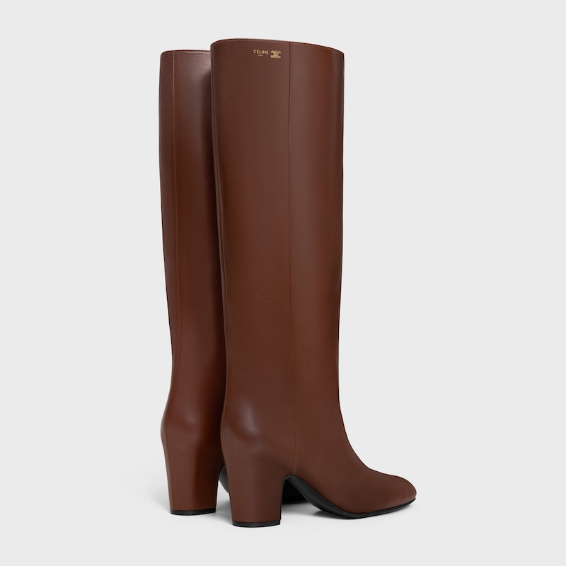 ICONIC - BOTTE EN CUIR DE VEAU - CHOCOLAT -  - 1 | CELINE