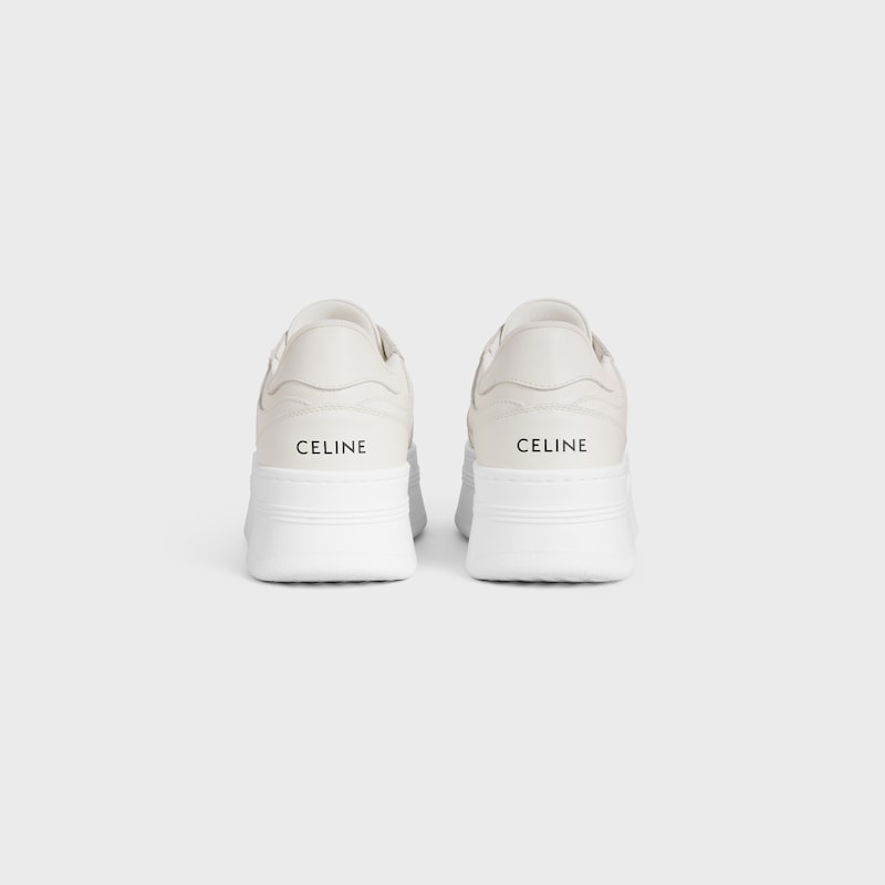 BLOCK WEDGE SNEAKER WITH TRIOMPHE PATCH IN CALFSKIN - OPTIC WHITE -  - 1 | CELINE