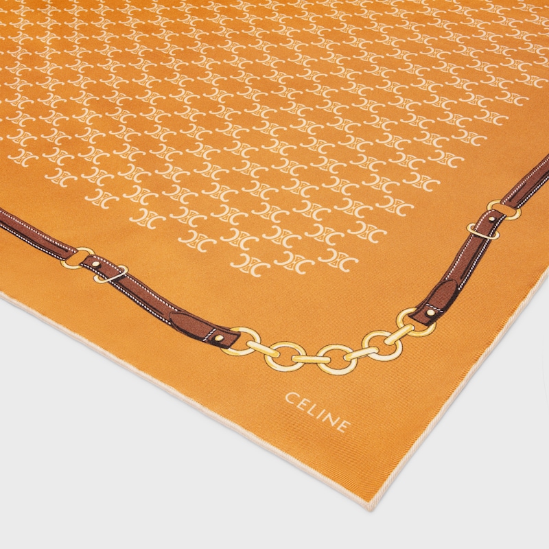 HERITAGE斜纹围巾 - 橙色/棕色/淡褐色 -  - 1 | CELINE