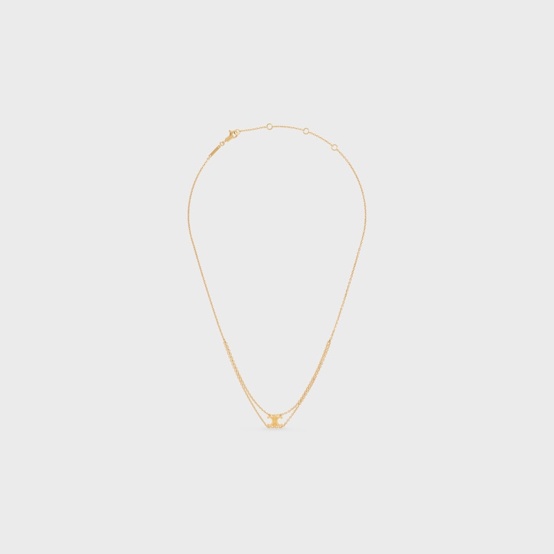 Triomphe Suspended Necklace in Brass with Gold Finish - GOLD -  - 1 | CELINE