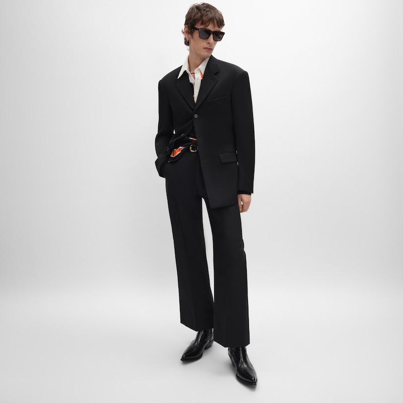 polo shirt IN STRIPED COTTON JERSEY - BLACK/WHITE/ORANGE -  - 1 | CELINE