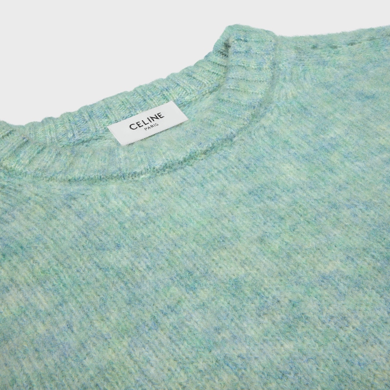 雪特兰羊毛圆领套头衫 - 冰薄荷绿 -  - 1 | CELINE