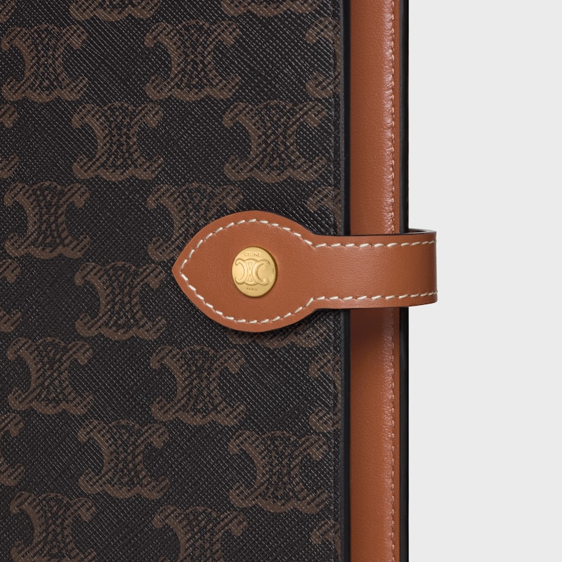 中号标志印花笔记本封套 - 棕黄色 - 为她甄选 - 1 | CELINE