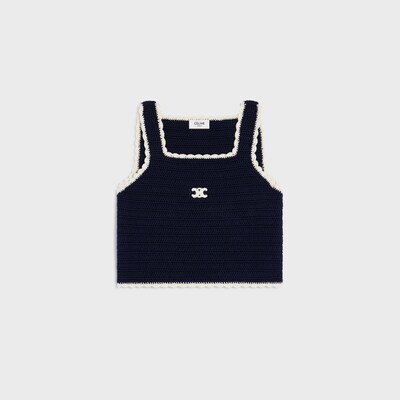 탑 - 코튼 크로셰 - 네이비/에크루 -  - tileIndex | CELINE