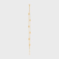 Les Perles Celine Double Bracelet in Brass with Gold Finish and Resin Pearls - GOLD / IVORY -  - 1 | CELINE