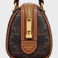 標誌印花迷你波士頓包 - 黃褐色 - 為她甄選 - 1 | CELINE