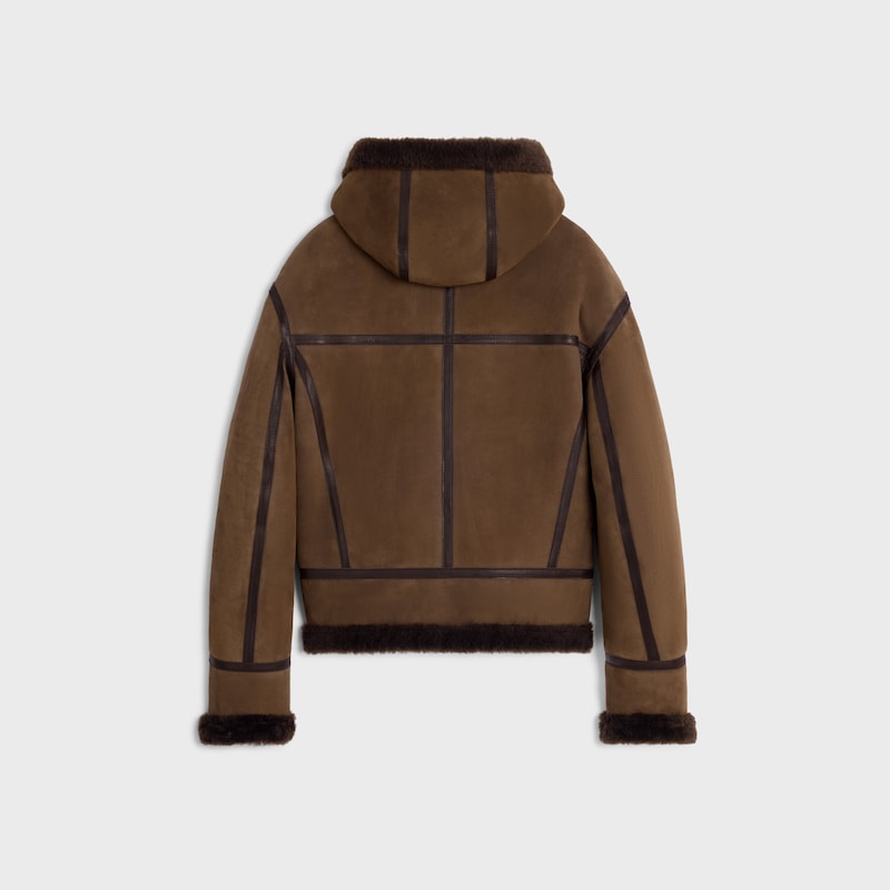 aviator jacket IN suede - BROWN -  - 1 | CELINE