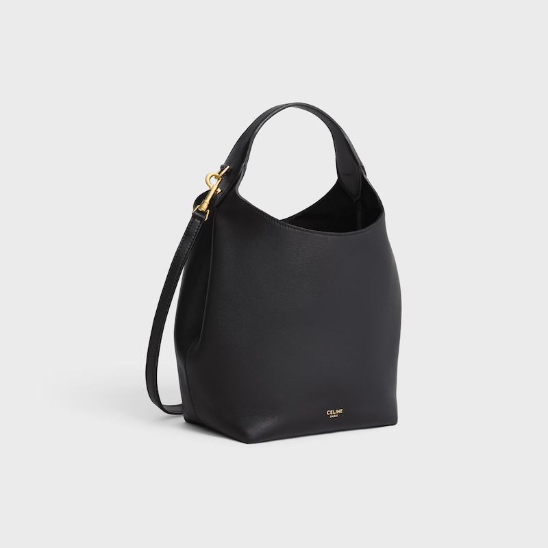 SMALL HOBO IN SUPPLE SMOOTH CALFSKIN - BLACK - SHOULDER BAGS - 1 | CELINE