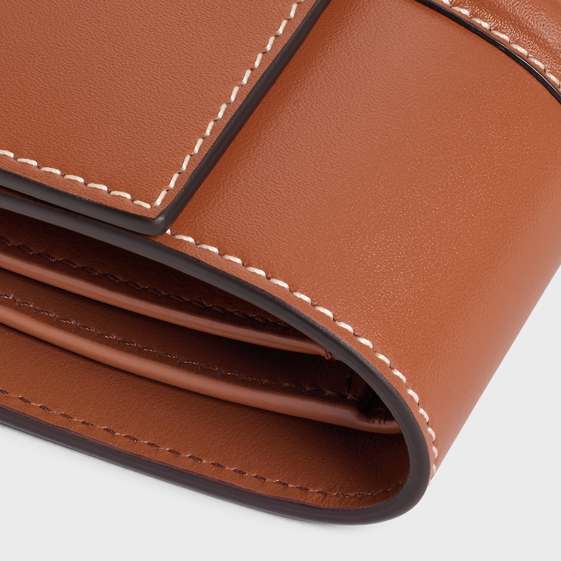 Petit portefeuille 16 Veau satin&eacute; - TAN - PETITS CADEAUX - 1 | CELINE