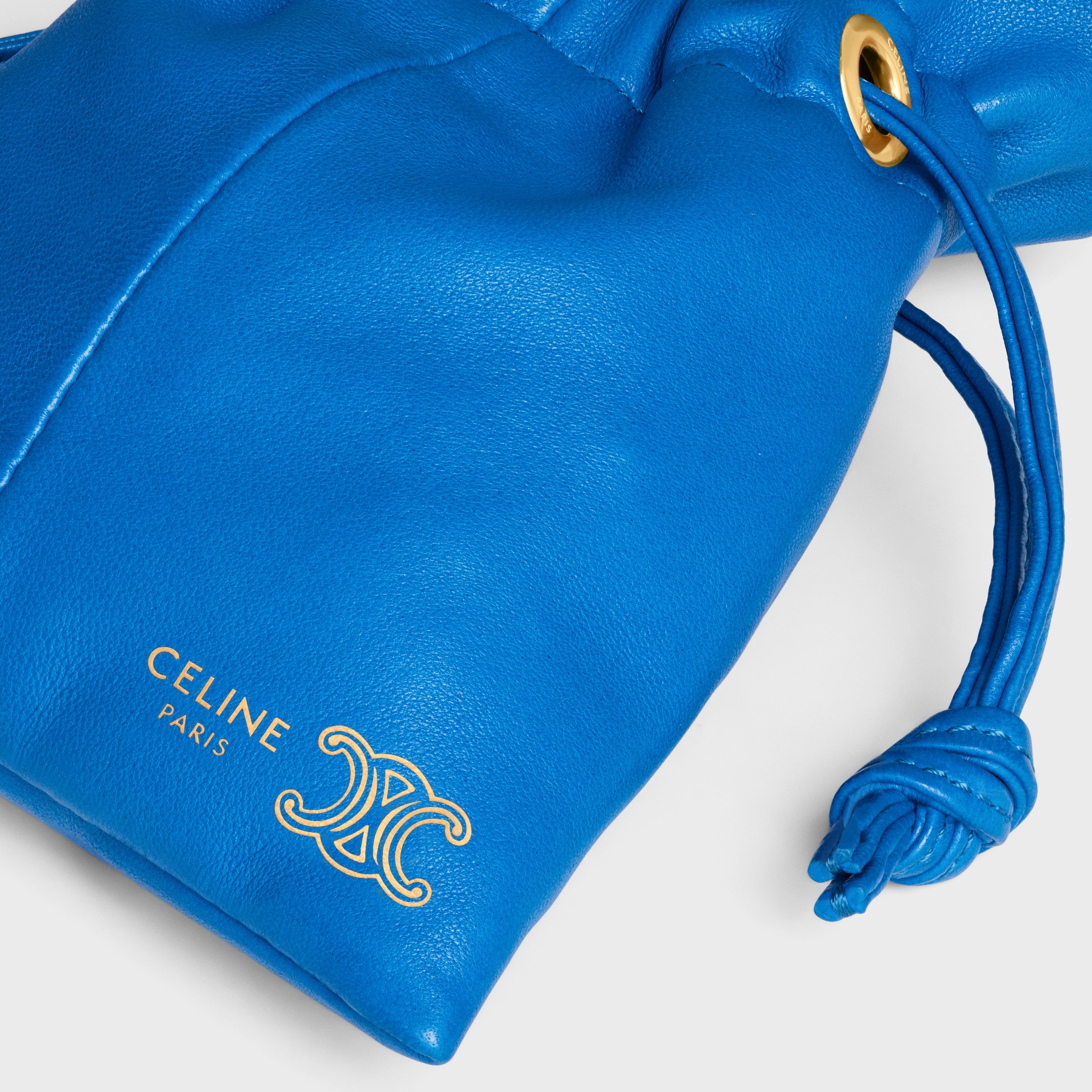 マイクロ クリスタル ポーチ / スムースラムスキン - ウルトラブルー