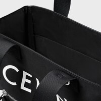 Tote bag IN nylon with celine print - BLACK - SHOULDER CARRY BAGS - 1 | CELINE