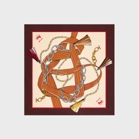 ผ้าผืนสี่เหลี่ยมผ้าไหมทวิลล์ - สีไอวอรี่/สีแทน/สีน้ำตาล -  - 1 | CELINE