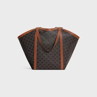 LARGE CABAS IN Triomphe canvas and calfskin - TAN - HOBO AND TOTE BAGS - 2 | CELINE