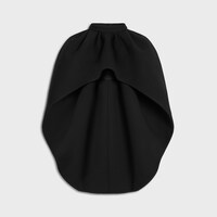 cloche cape in double faced wool crepe - BLACK -  - 1 | CELINE
