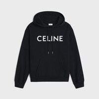 CELINE 루즈 후디 - 코튼 플리스 - 블랙/화이트 -  - 1 | CELINE
