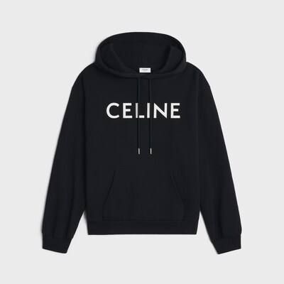 CELINE 루즈 후디 - 코튼 플리스 - 블랙/화이트 -  - tileIndex | CELINE