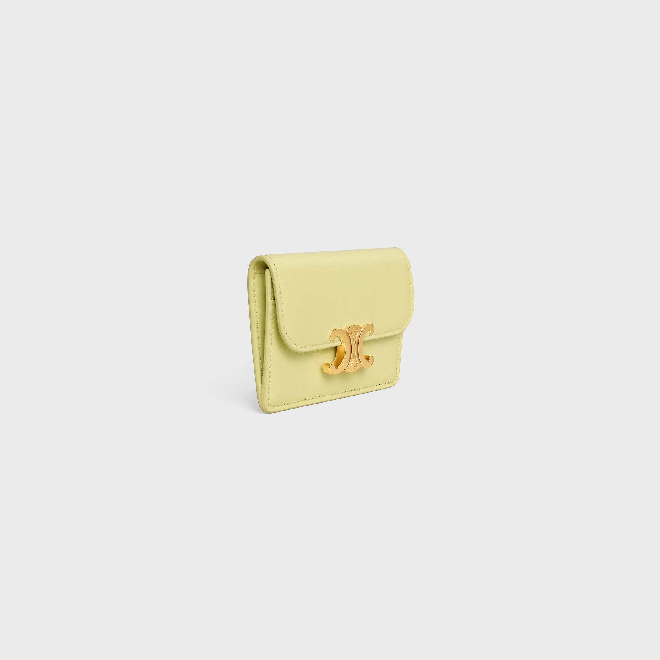 CARD HOLDER WITH FLAP TRIOMPHE IN Shiny calfskin - CITRUS | CELINE