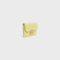 CARD HOLDER WITH FLAP TRIOMPHE IN Shiny calfskin - CITRUS - COIN AND CARD HOLDERS - 2 | CELINE
