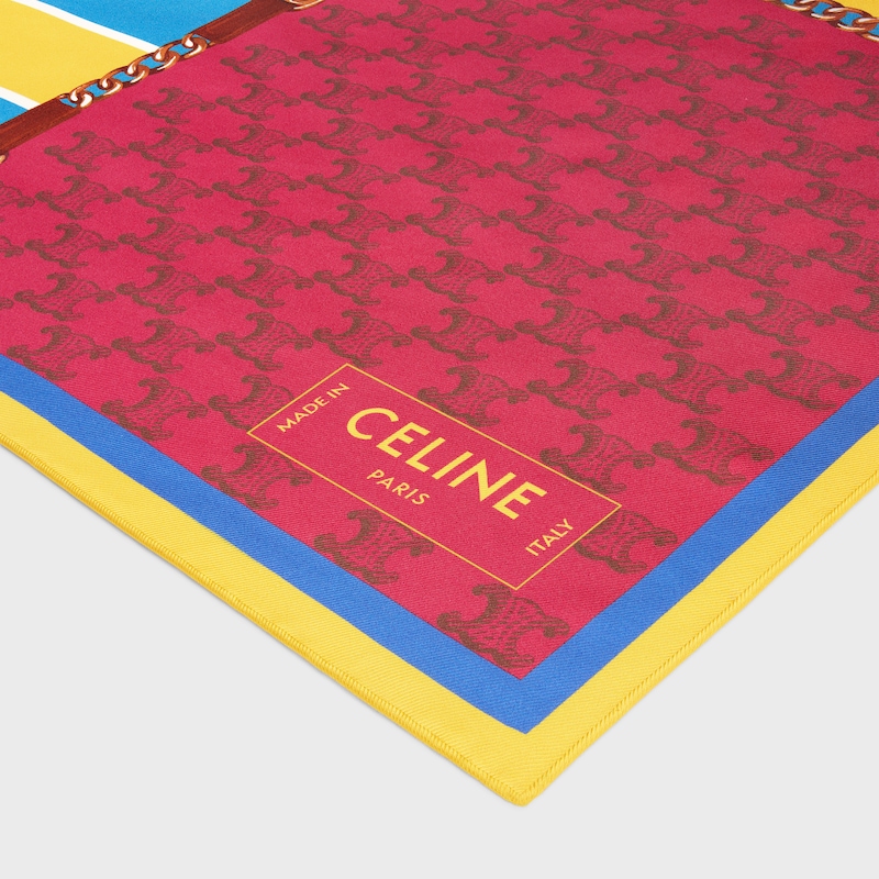 square IN silk twill - BLUE/YELLOW/RED -  - 1 | CELINE