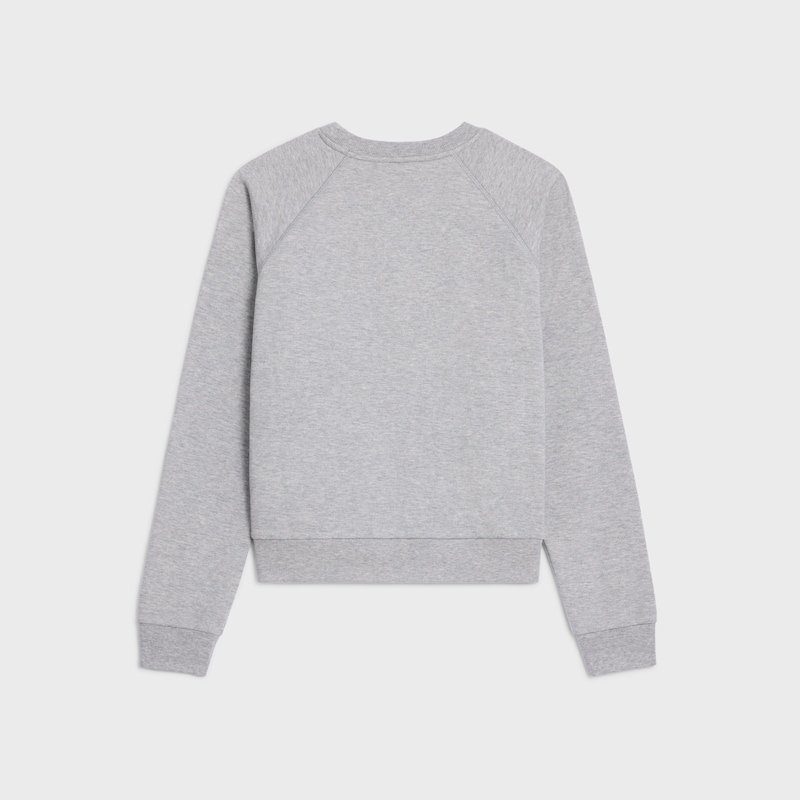 blason sweatshirt IN cashmere cotton - GREY MELANGE/CREAM -  - 1 | CELINE