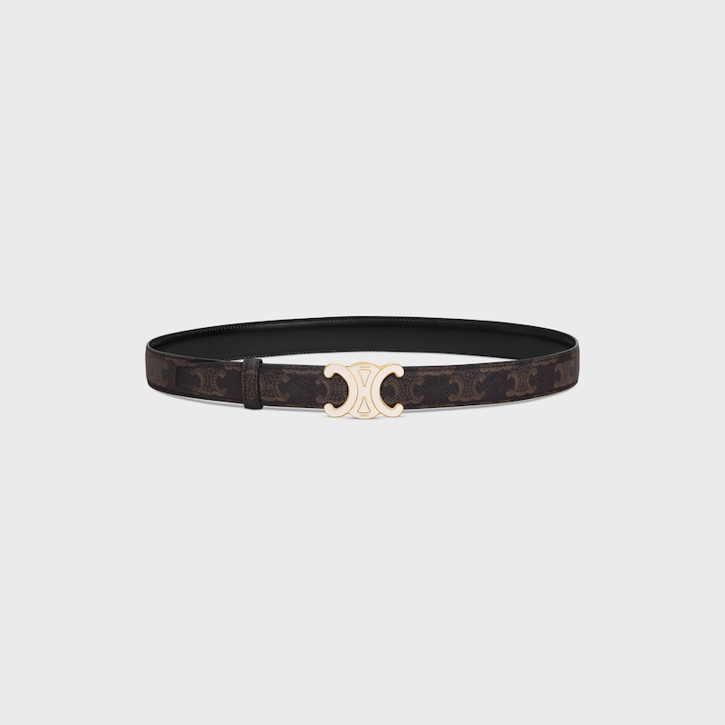 Wendbarer Riemen 25 mm AUS Taurillonleder und Triomphe Canvas -  -  - 1 | CELINE