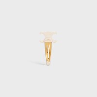 Celine Large Snap Hair Clip in Acetate and Steel - IVORY / GOLD - NEW - 1 | CELINE
