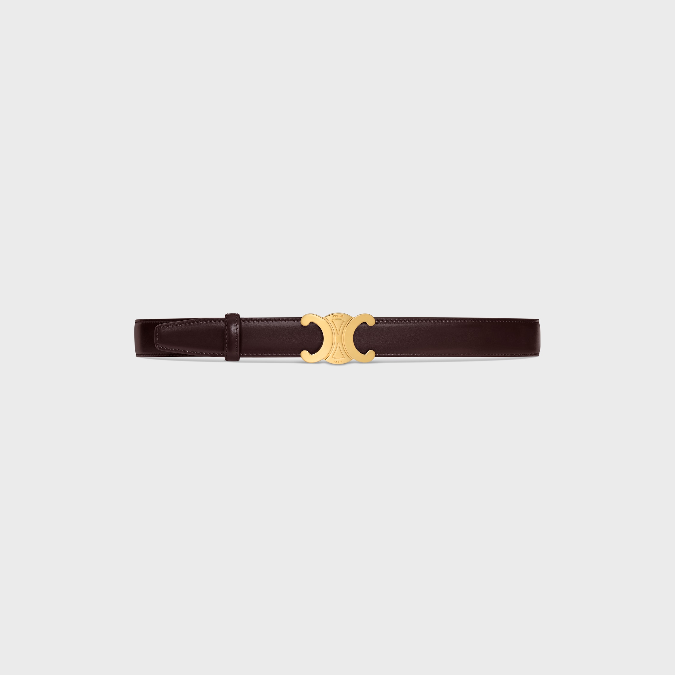 CELINE ブラック ベルト ミディアム 25MM 大人気□CELINE□ セリーヌ ミディアム トリオンフ ベルト 黒