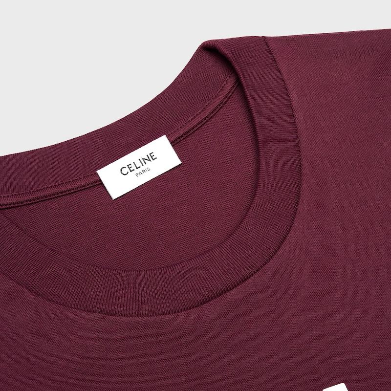 t-shirt IN cotton jersey - BURGUNDY / OFF WHITE -  - 1 | CELINE