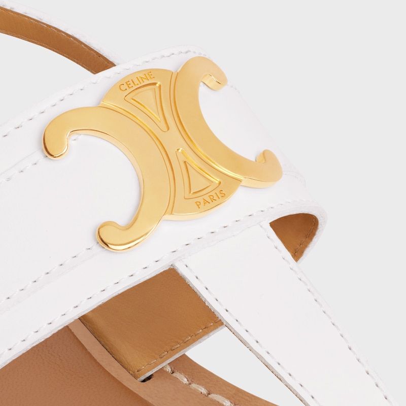 CELINE LYMPIA TRIOMPHE THONG IN CALFSKIN - WHITE -  - 1 | CELINE