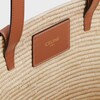 CELINE CLASSIC PANIER SMALL BRAIDED TRIOMPHE in RAFFIA and CALFSKIN - TAN - PLEIN SOLEIL - 4 | CELINE