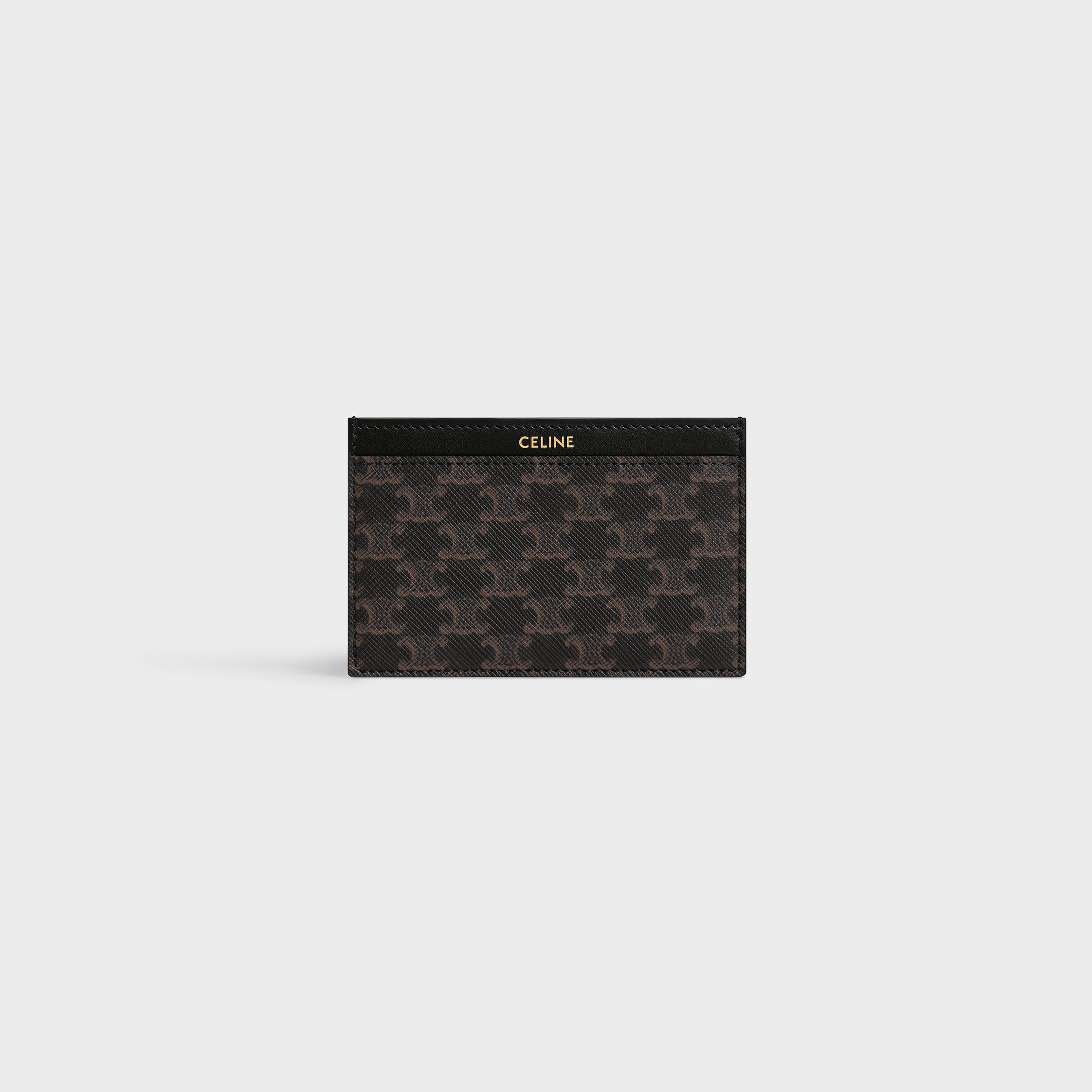 【CELINE】トリオンフキャンバスとカーフスキンのカードホルダー トリオンフ カードホルダー / シャイニーカーフスキン
