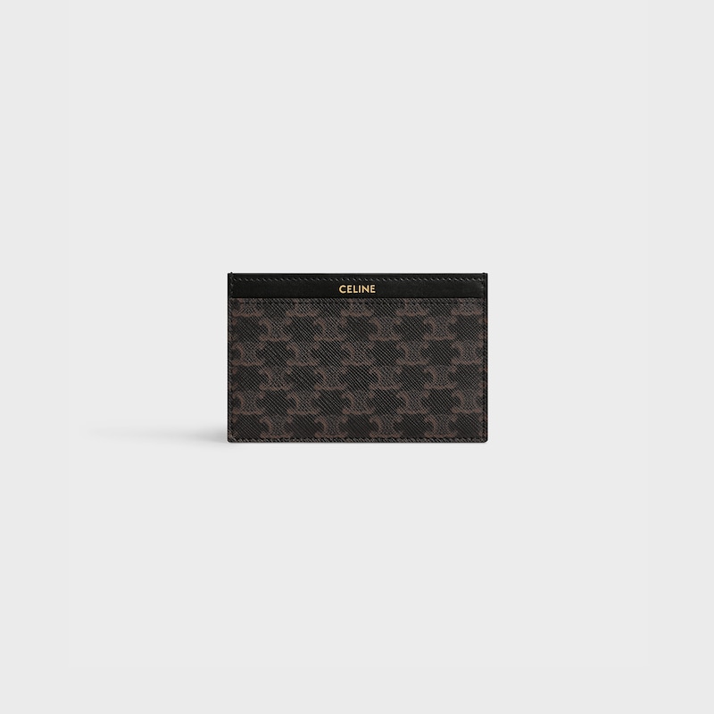 標誌印花卡片套 - 黝黑色 - TRIOMPHE CANVAS標誌印花 - 1 | CELINE