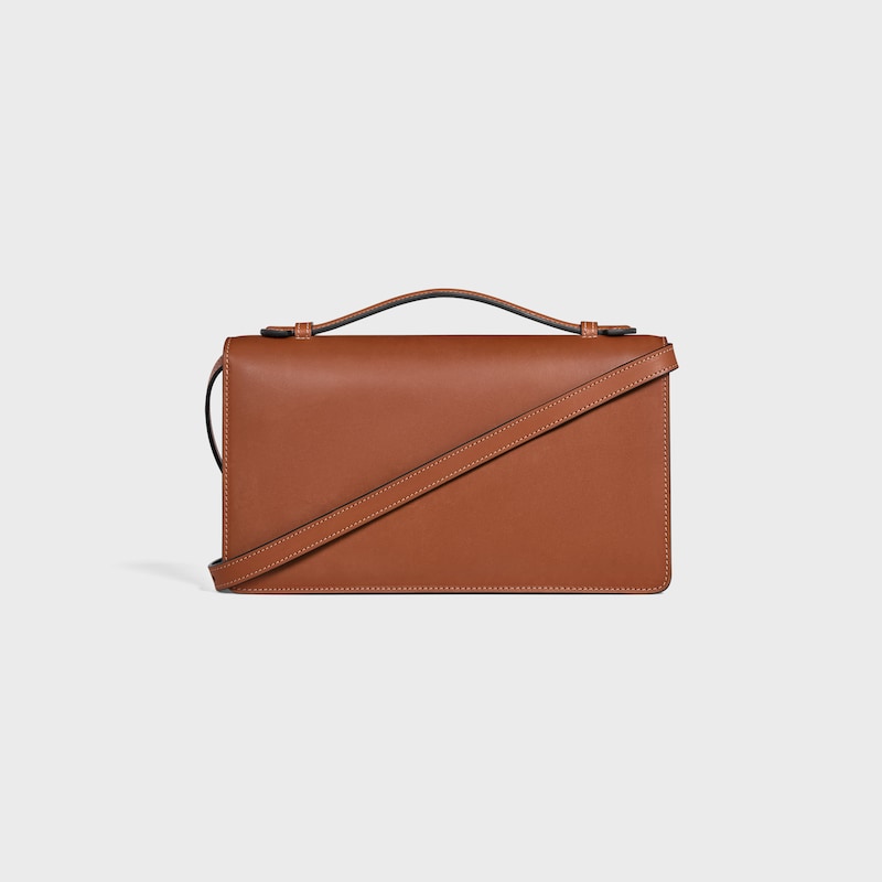 MEDIUM TRIOMPHE FOLIO IN Natural calfskin - TAN - WHITE DAY - 1 | CELINE