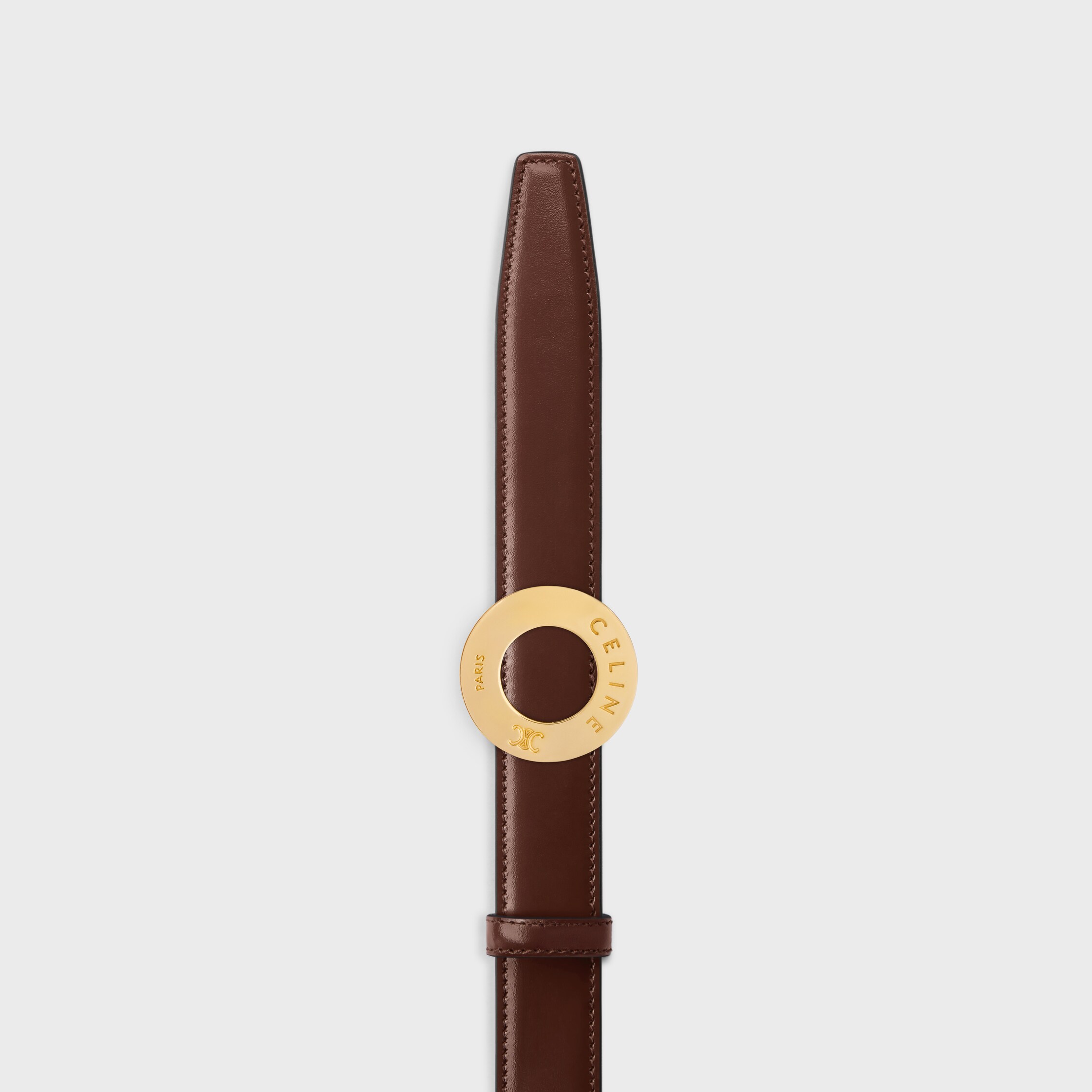 CELINE DISC BUCKLE & REVERSIBLE STRAP 25MM - BLACK / CHESTNUT | CELINE