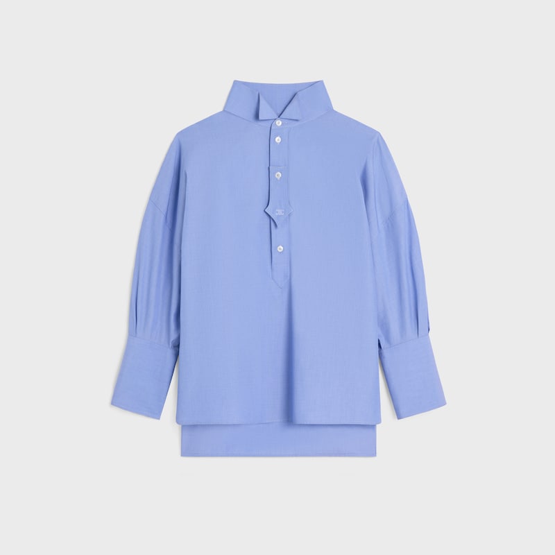 Camisa en popelina de algod&oacute;n - AZUL -  - 1 | CELINE