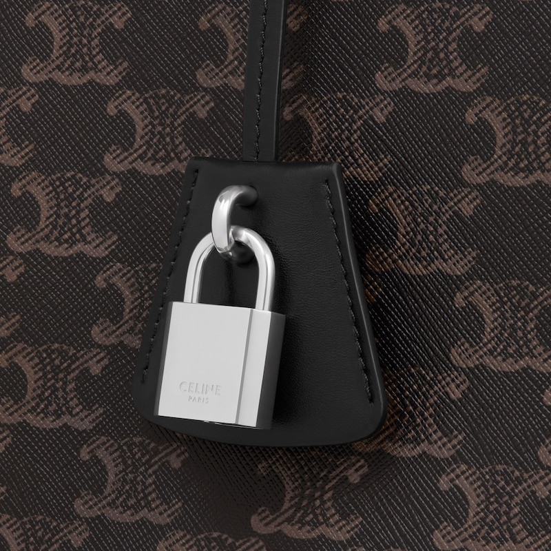 標誌印花及牛皮革大型Cabas手袋 - 黑色 - 商務及旅行袋 - 1 | CELINE