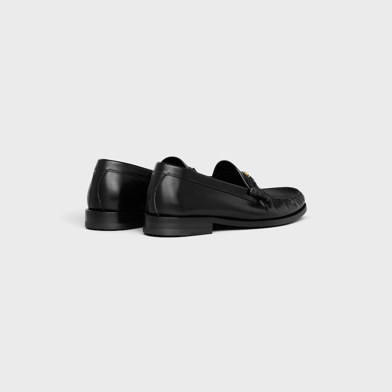 CELINE LUCO Triomphe Loafer in POLISHED BULL - BLACK -  - 1 | CELINE