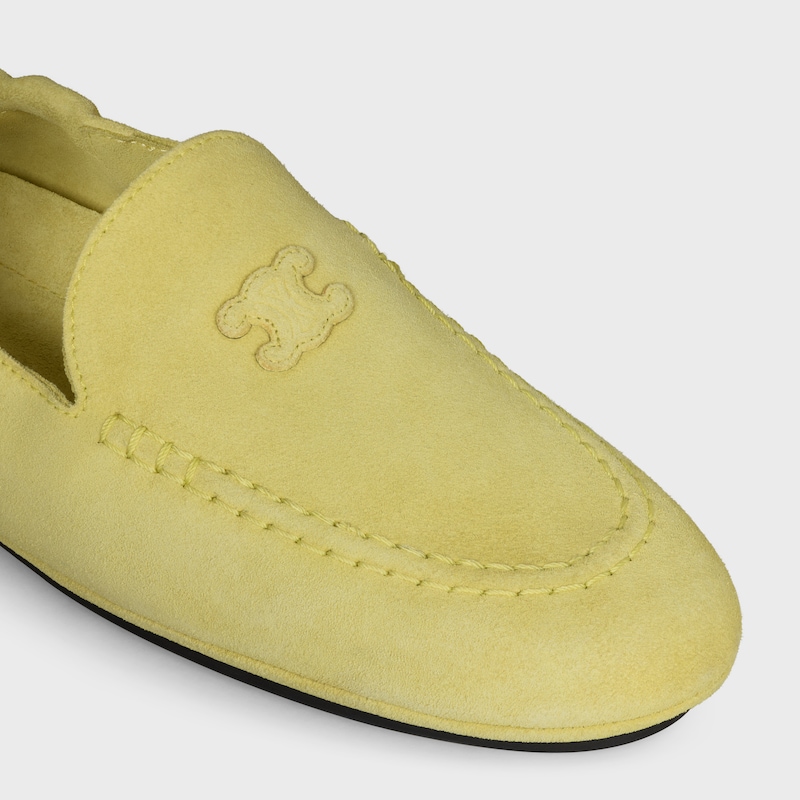 ADAM LOAFER IN SUEDE CALFSKIN - PALE YELLOW -  - 1 | CELINE