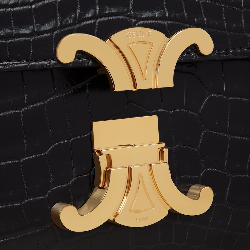 Teen Triomphe Bag in Crocodile - Black - TRIOMPHE - 1 | CELINE