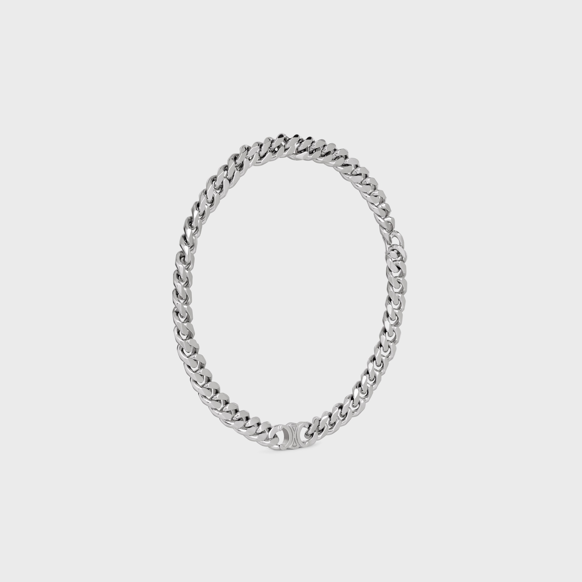 ネックレス・チョーカー TRIOMPHE GOURMETTE NECKLACE IN BRASS WITH RHODIUM FINISH TRIOMPHE GOURMETTE NECKLACE IN BRASS WITH RHODIUM FINISH